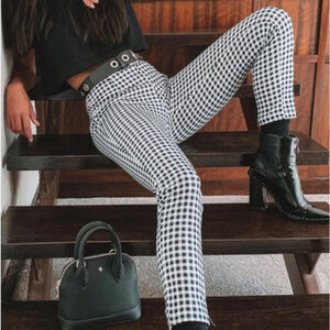 Princess Polly Iggy Gingham Pants Black/White
